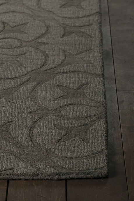 Chandra Rekha REK-29601 Taupe and Charcoal rug, corner detail