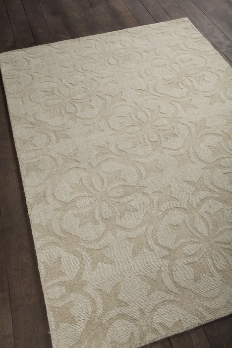 Chandra Rekha REK-29602 Cream rug, angled side view