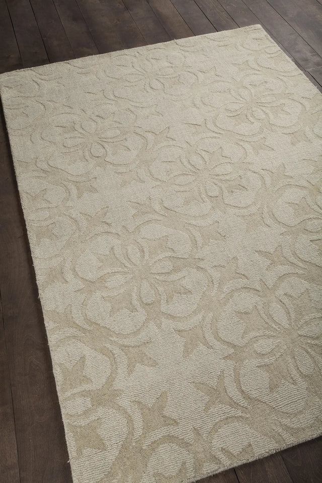 Chandra Rekha REK-29602 Cream rug, angled side view