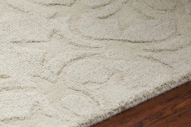 Chandra Rekha REK-29602 Cream rug, side detail view