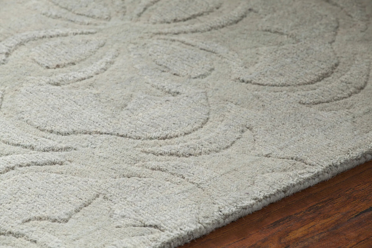 Chandra Rekha REK-29603 Grey rug, side detail view