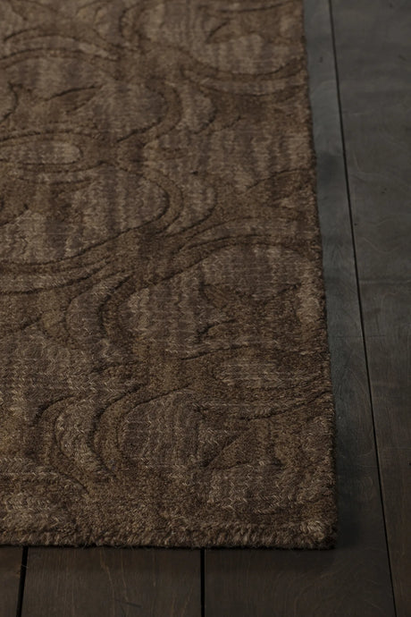 Chandra Rekha REK-29604 Brown rug, corner detail