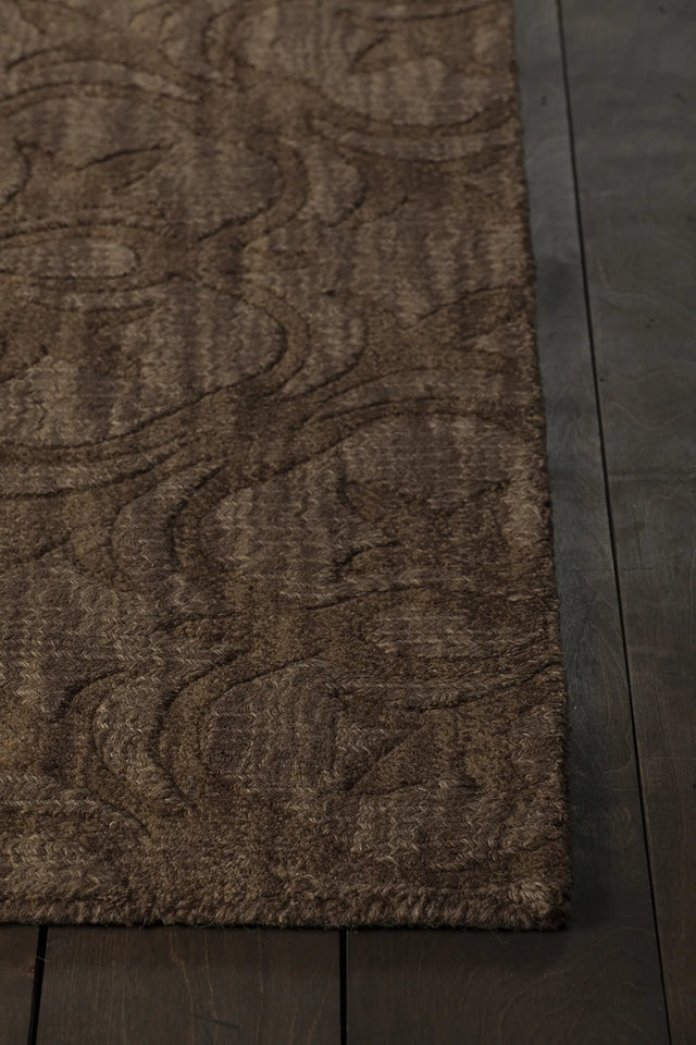 Chandra Rekha REK-29604 Brown rug, corner detail