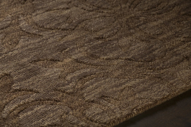 Chandra Rekha REK-29604 Brown rug, side detail view