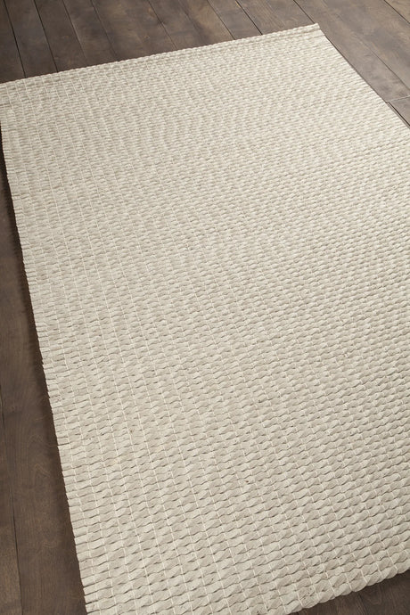Chandra Renea REN-40101 Beige rug, angled side view
