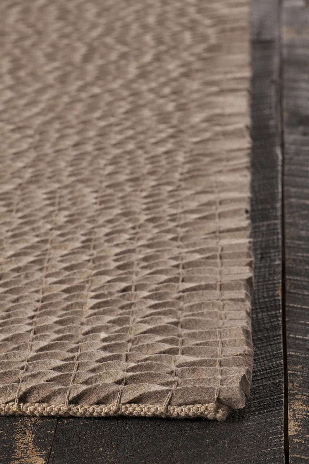 Chandra Renea REN-40102 Taupe rug, corner detail