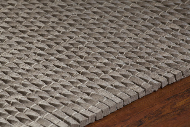 Chandra Renea REN-40102 Taupe rug, side detail view