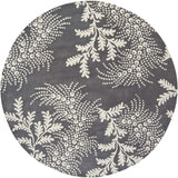 Chandra Rowe ROW-11107 Grey and Ivory round rug, flat view