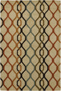 Chandra Rowe ROW-11125 Tan and Orange and Rust and Black and Blue and Green rug, flat view