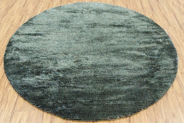 Chandra Royal ROY-15103 Blue and Green round rug, flat view