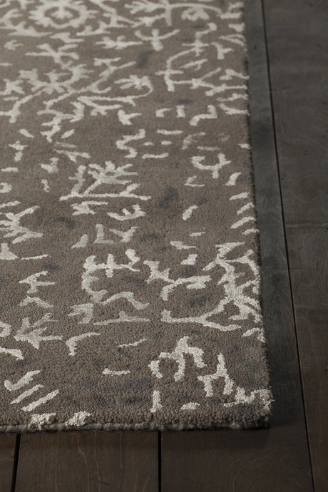 Chandra Rupec RUP-39601 Grey and Cream rug, corner detail