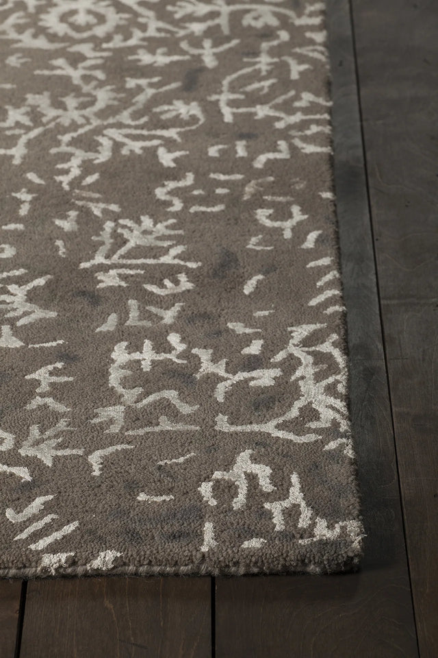 Chandra Rupec RUP-39601 Grey and Cream rug, corner detail