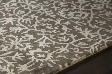 Chandra Rupec RUP-39601 Grey and Cream rug, side detail view