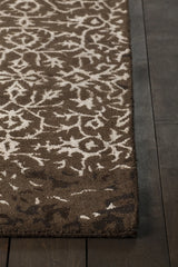 Chandra Rupec RUP-39602 Brown and Cream rug, corner detail