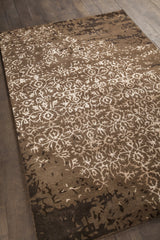 Chandra Rupec RUP-39602 Brown and Cream rug, angled side view