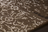 Chandra Rupec RUP-39602 Brown and Cream rug, side detail view