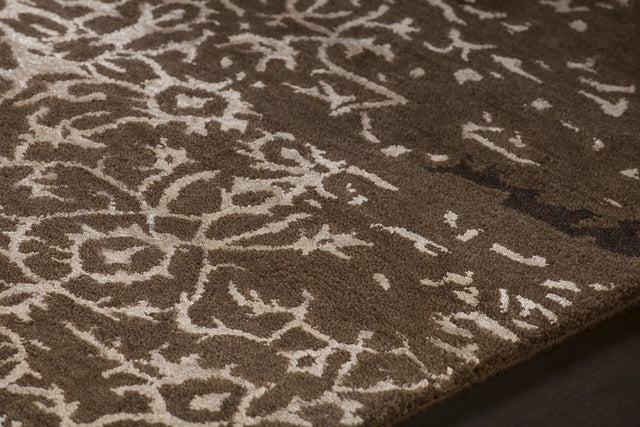 Chandra Rupec RUP-39602 Brown and Cream rug, side detail view