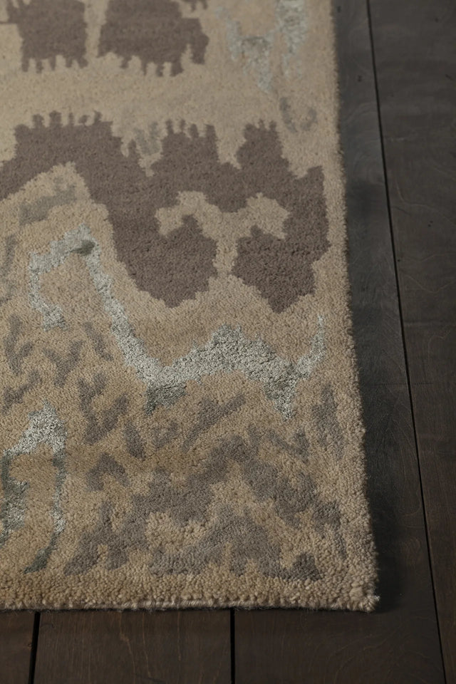 Chandra Rupec RUP-39606 Beige and Grey and Brown rug, corner detail