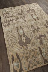 Chandra Rupec RUP-39606 Beige and Grey and Brown rug, angled side view