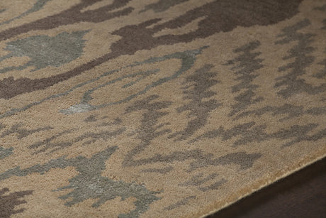 Chandra Rupec RUP-39606 Beige and Grey and Brown rug, side detail view
