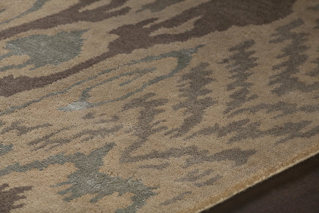 Chandra Rupec RUP-39606 Beige and Grey and Brown rug, side detail view