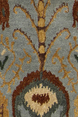 Chandra Rupec RUP-39608 Blue and Brown and Gold and Grey and Green rug, texture close-up