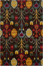 Chandra Rupec RUP-39609 Brown and Blue and Red and Yellow and Green and Orange rug, flat view