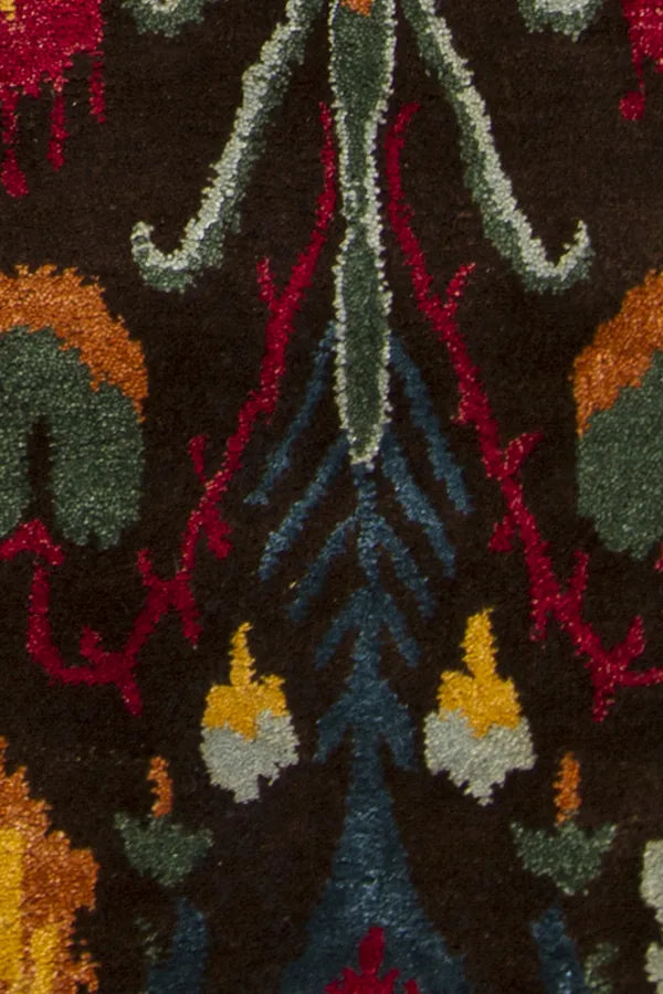 Chandra Rupec RUP-39609 Brown and Blue and Red and Yellow and Green and Orange rug, texture close-up