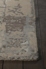 Chandra Rupec RUP-39610 Silver and Beige and Brown rug, corner detail
