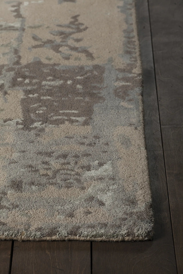 Chandra Rupec RUP-39610 Silver and Beige and Brown rug, corner detail