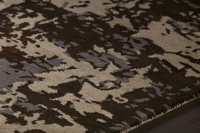Chandra Rupec RUP-39611 Grey and Beige and Brown rug, side detail view