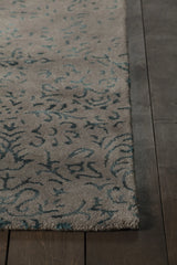 Chandra Rupec RUP-39612 Grey and Blue rug, corner detail