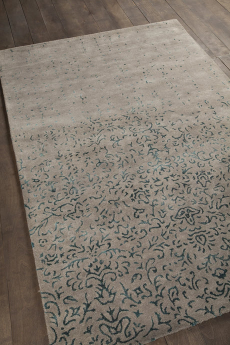 Chandra Rupec RUP-39612 Grey and Blue rug, angled side view