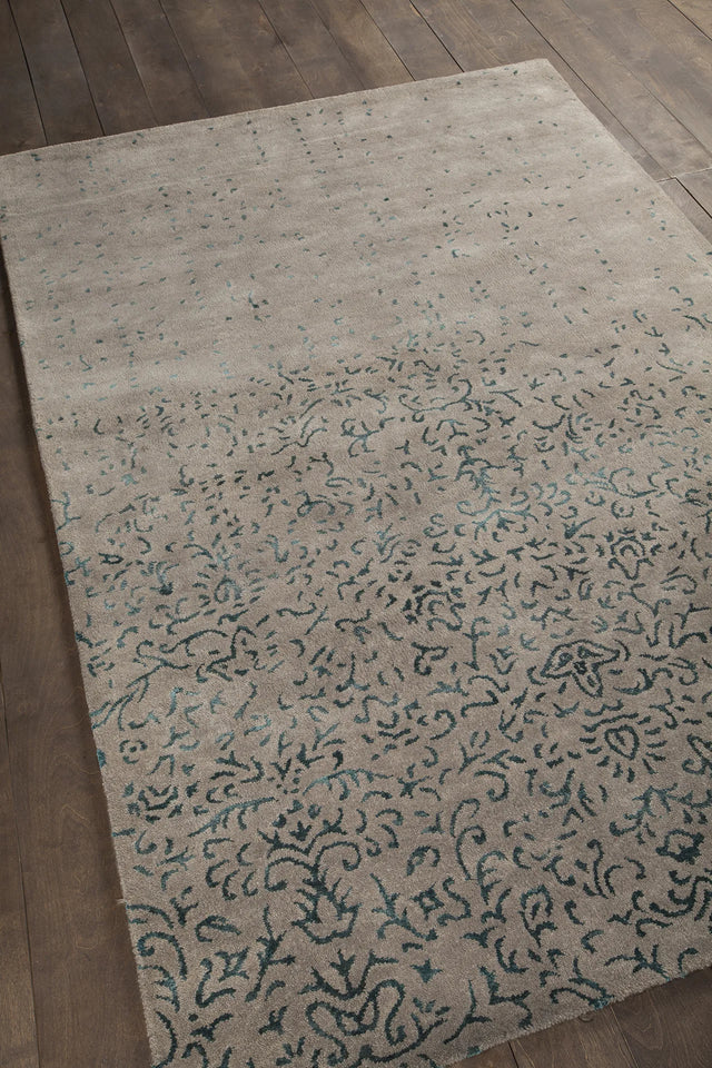Chandra Rupec RUP-39612 Grey and Blue rug, angled side view