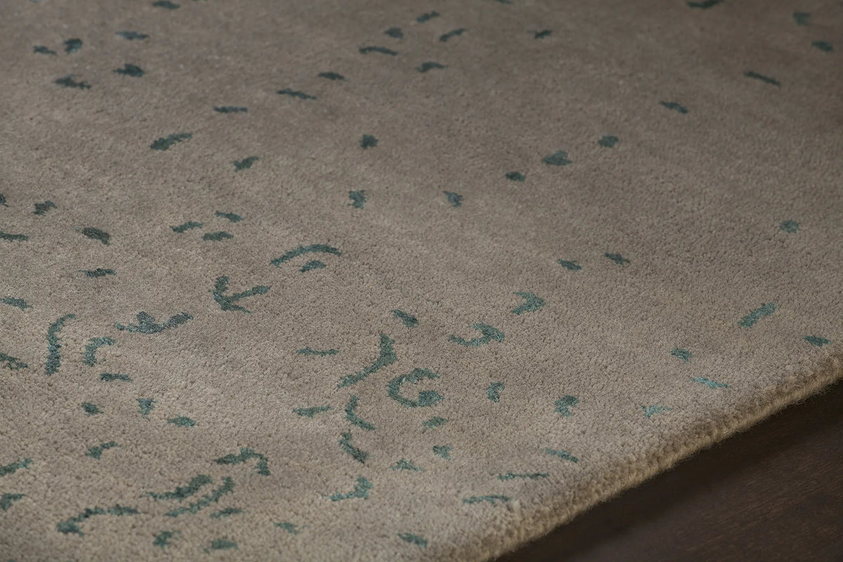 Chandra Rupec RUP-39612 Grey and Blue rug, side detail view