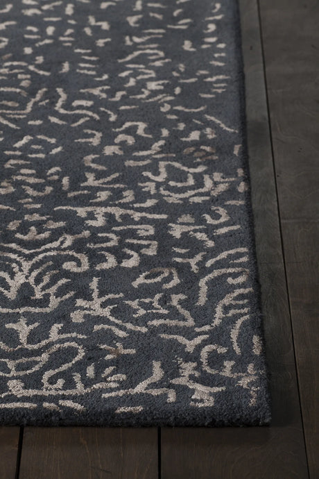 Chandra Rupec RUP-39614 Navy and Beige rug, corner detail