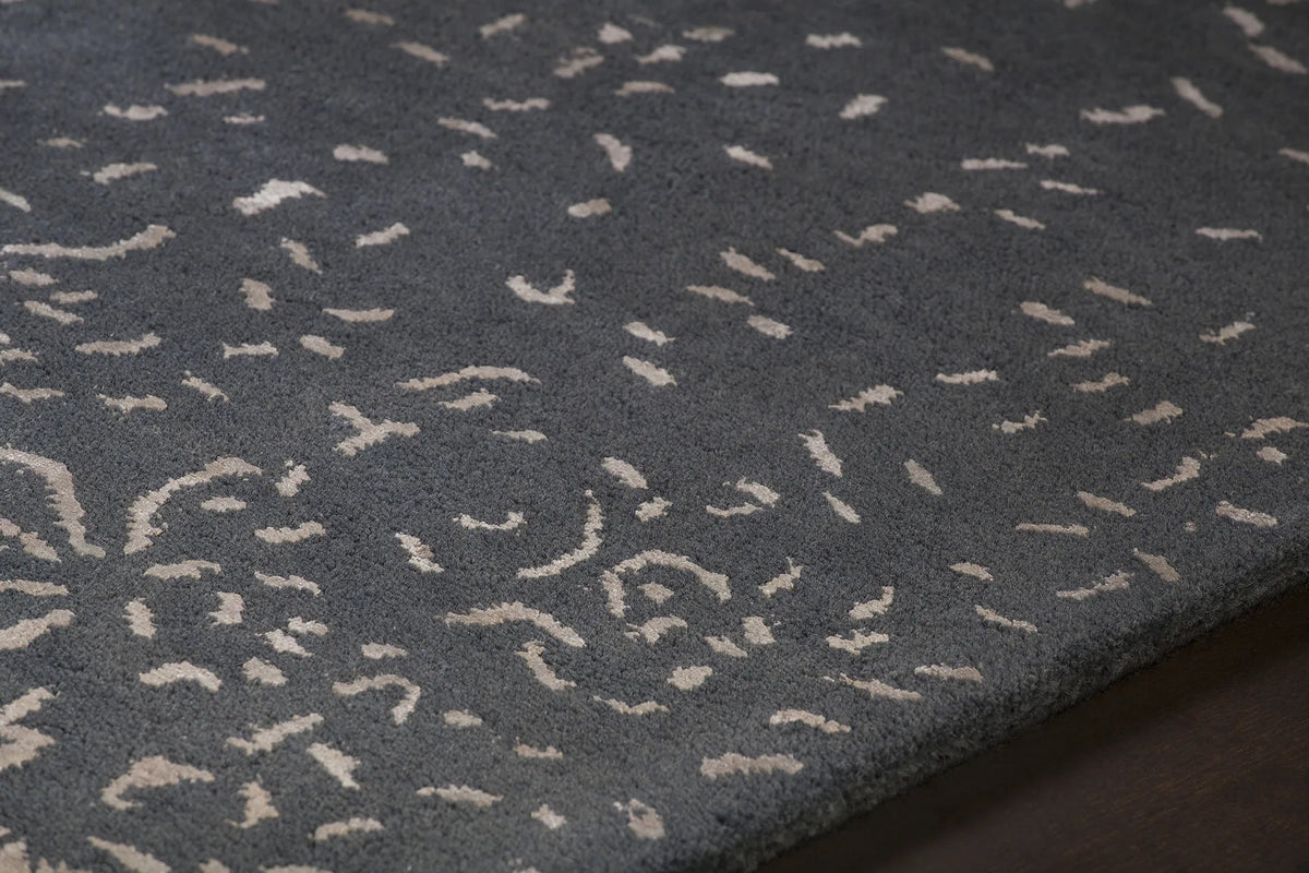 Chandra Rupec RUP-39614 Navy and Beige rug, side detail view