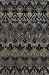 Chandra Rupec RUP-39619 Grey and Taupe and Gold and Black rug, flat view