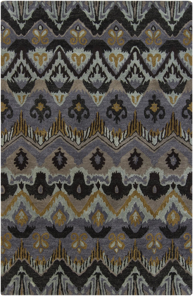 Chandra Rupec RUP-39619 Grey and Taupe and Gold and Black rug, flat view