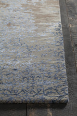 Chandra Rupec RUP-39626 Grey and Blue and Brown rug, corner detail