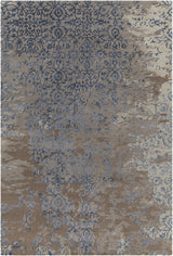 Chandra Rupec RUP-39626 Grey and Blue and Brown rug, flat view