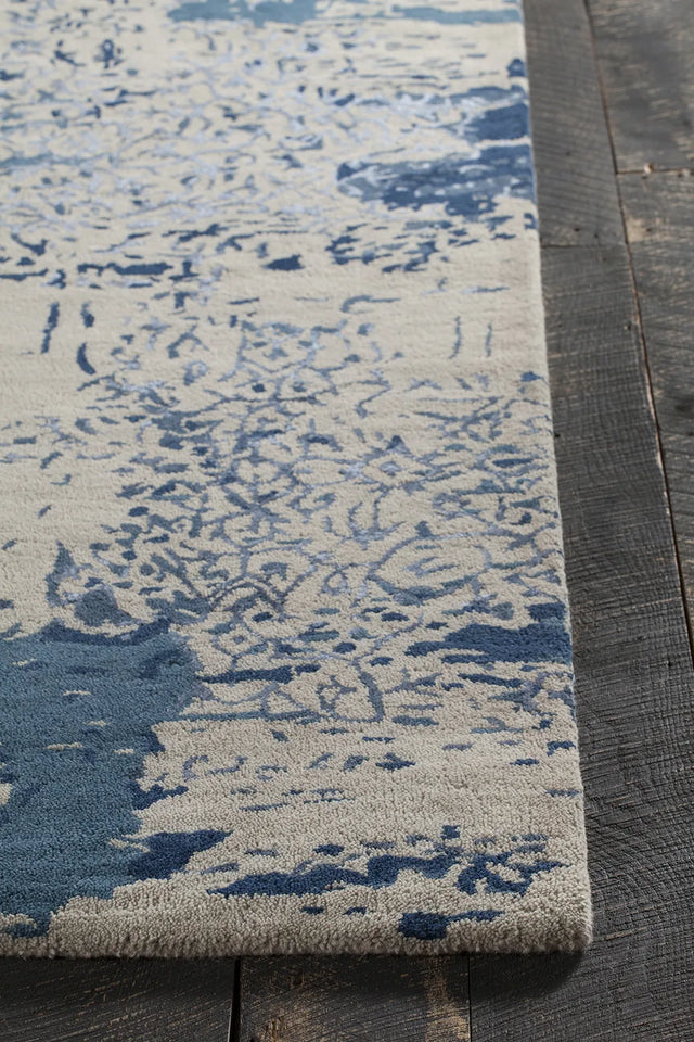 Chandra Rupec RUP-39628 Beige and Blue rug, corner detail