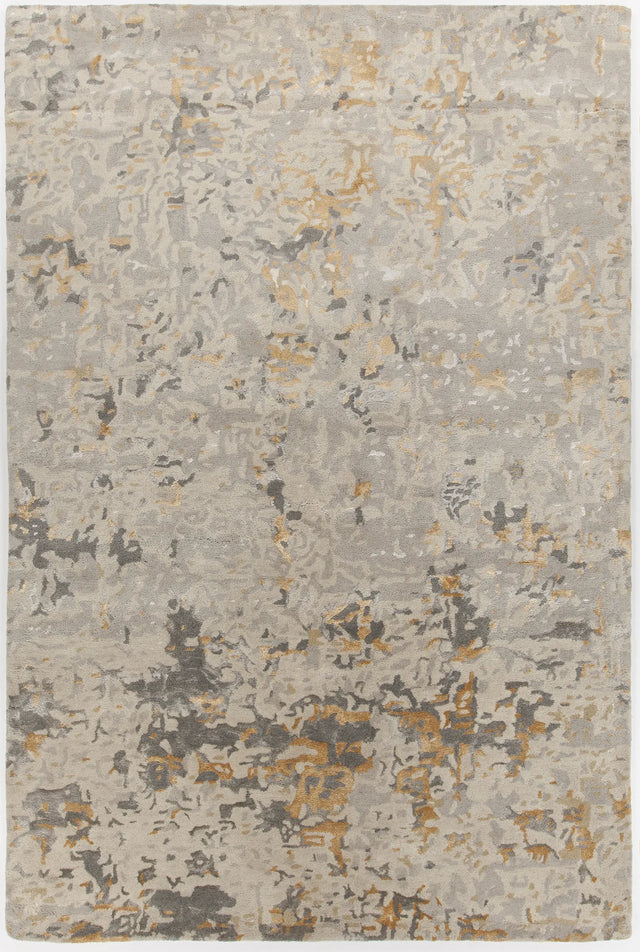Chandra Rupec RUP-39631 Beige and Grey and Gold rug, flat view