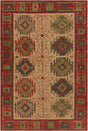 Chandra Ryleigh RYL-46900 Red and Green and Natural rug, flat view