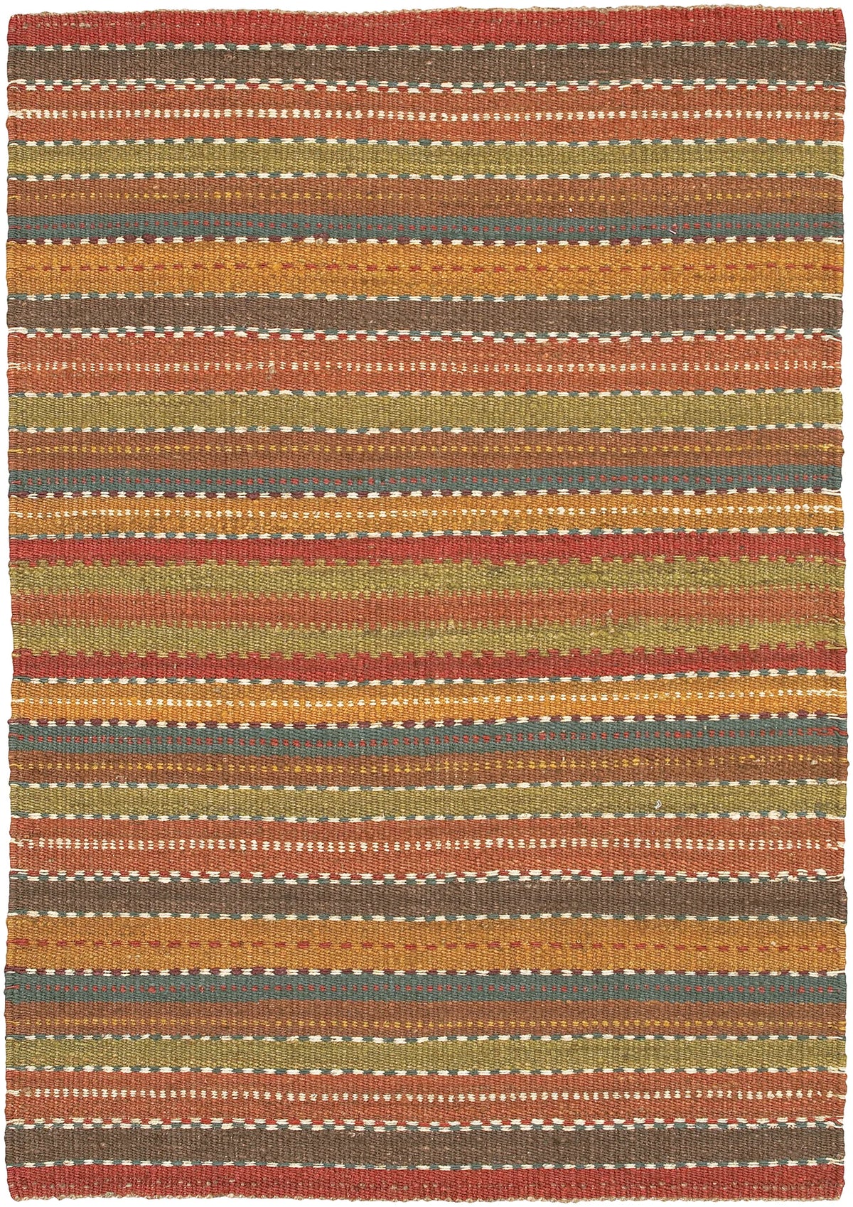 Chandra Saket SAK-3705 Brown and Red and Orange and Blue and Green rug, flat view
