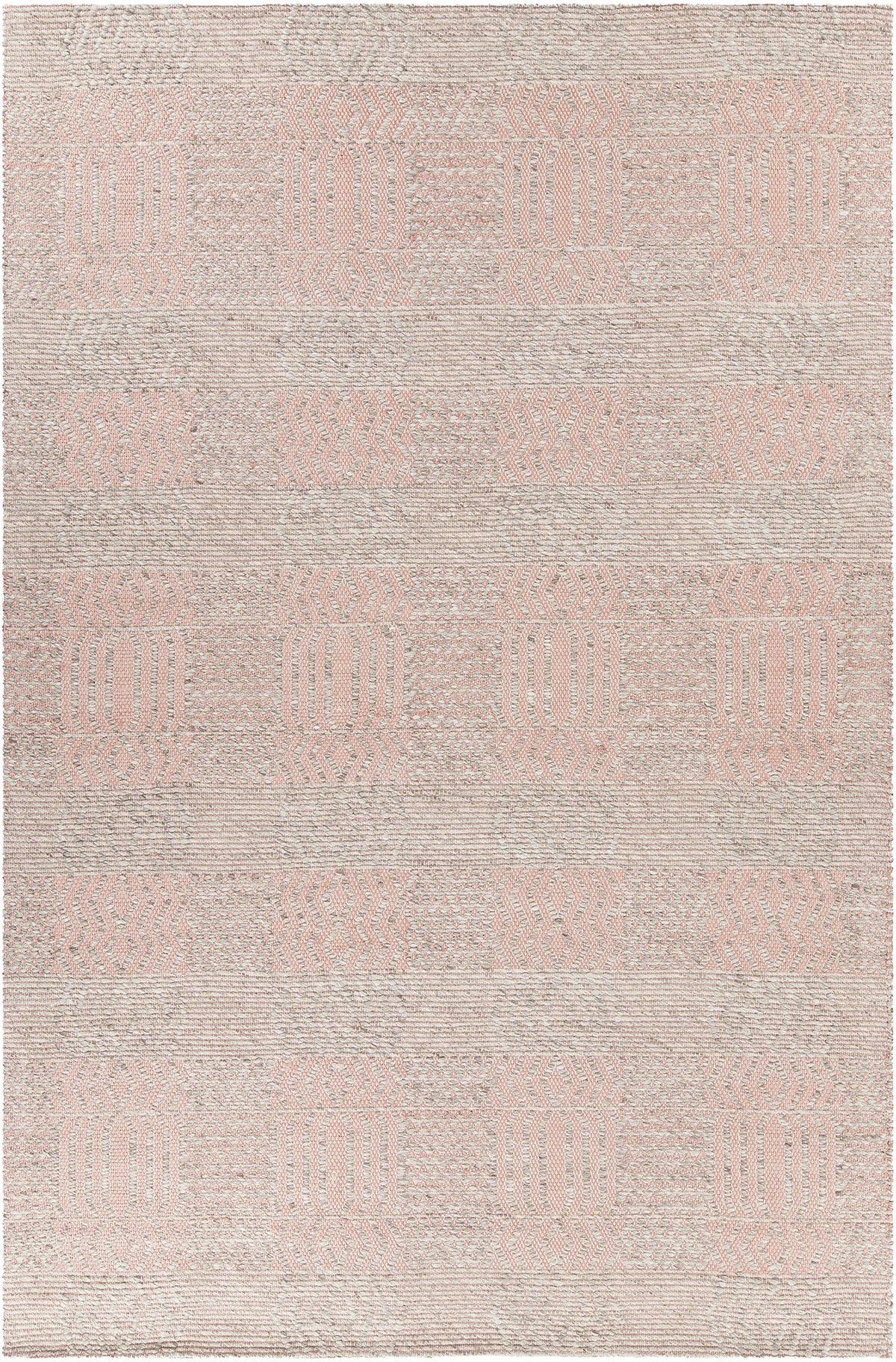 Chandra Salona SAL-34501 Pink and Natural rug, flat view