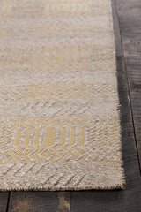Chandra Salona SAL-34502 Yellow and Natural rug, corner detail