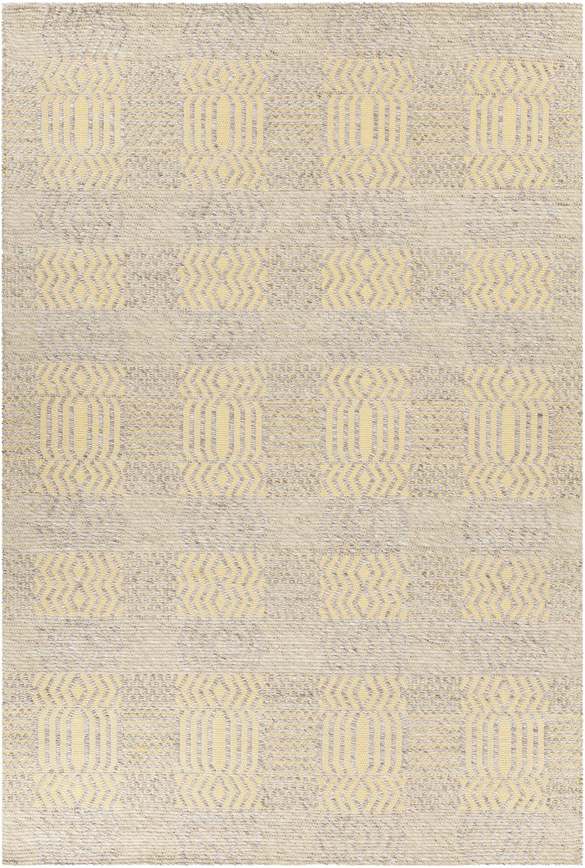 Chandra Salona SAL-34502 Yellow and Natural rug, flat view