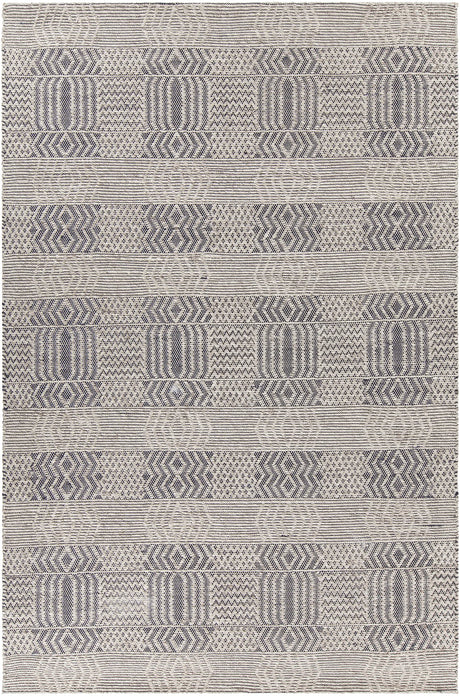 Chandra Salona SAL-34503 Black and Natural rug, flat view