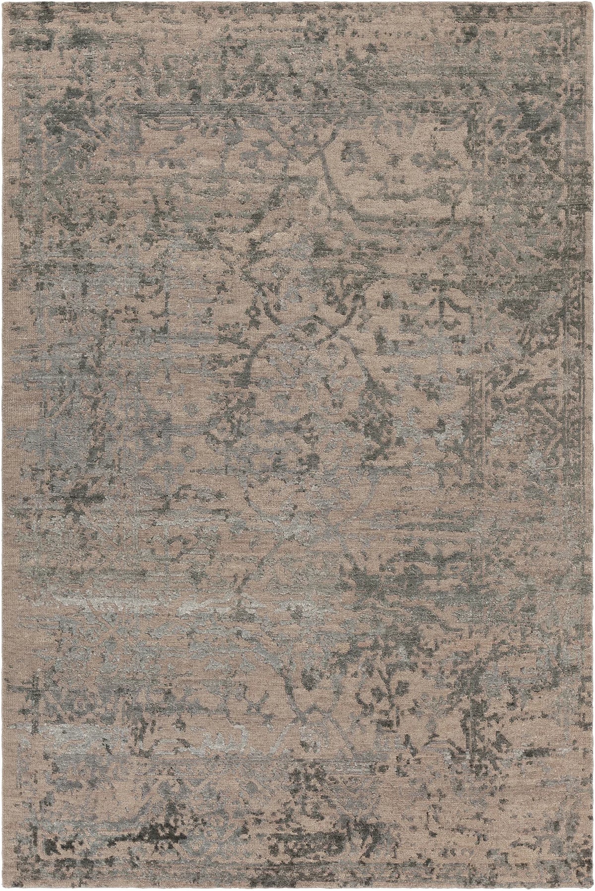 Chandra Sasha SAS-47003 Turquoise Blue and Silver rug, flat view